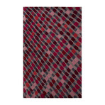 Modern Geometric Aerial Wool Area Rug // Purple (2'L x 3'W)