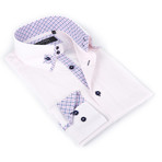 Button-Up Shirt + Plaid Detail // Pink (M(NECK:15.5"-16"))