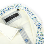 Button-Up Shirt + Mini Floral Detail // Pale Yellow (XL)