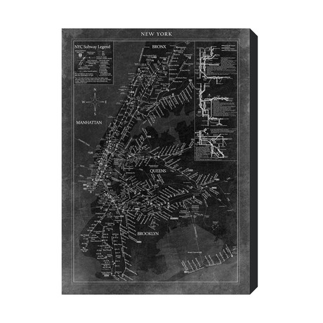 New York City Map (20"L x 30"H)