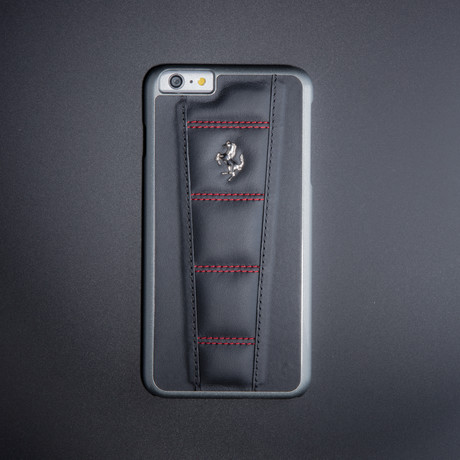 Ferrari Leather Hard Case // Black + Red (iPhone 6/6s)