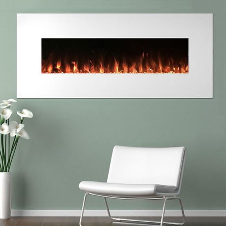 Northwest White Electronic Fireplace + Wall Mount + Floor Stand