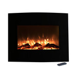 Northwest Mini Curved Black Fireplace + Wall Mount + Floor Stand