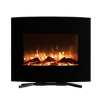 Northwest Mini Curved Black Fireplace + Wall Mount + Floor Stand