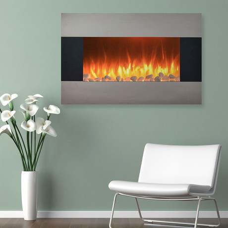 Northwest Electric Fireplace + Wall Mount + Floor Stand // Stainless