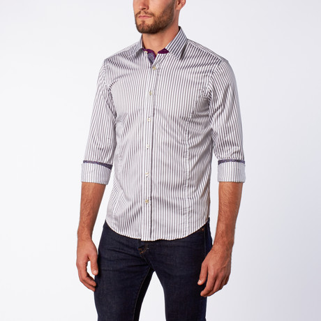 Stripe Button Up // Grey (M)