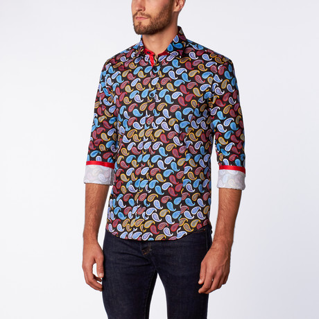 Paisley Button Up // Blue (2XL)