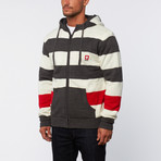 Hooded Lined Striped Sweater // Cream (M)
