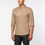 Linen Cotton Blend Shirt // Khaki (L)