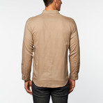 Linen Cotton Blend Shirt // Khaki (L)