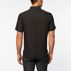 Pintuck Front Stripe Shirt // Black (M)