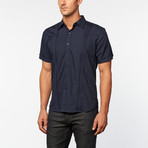 Pintuck Front Stripe Shirt // Navy (2XL)