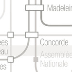 PLAN DU METRO DE PARIS Panoramique // Gris