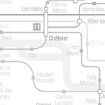 PLAN DU METRO DE PARIS Panoramique // Gris