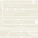 PLAN DU METRO DE PARIS Panoramique // Crème