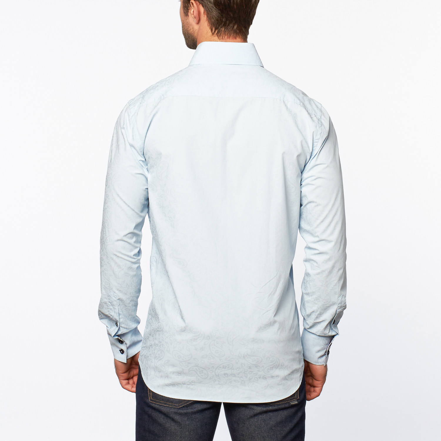 Button-Up Shirt + Collar Detail // Light Blue (S) - Dolce Guava - Touch ...