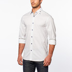 Button-Down Geometric Shirt // White (M)