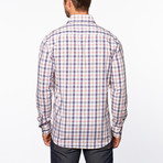 Plaid Button-Up + Paisley Trim // Blue (M)