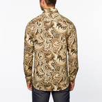 Button-Down Shirt // Brown Paisley (M)