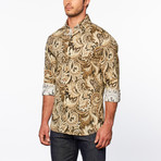 Button-Down Shirt // Brown Paisley (S)