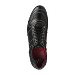Leather Stitched Grip Lace-Up Sneaker // Black (Euro: 40)