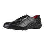 Leather Stitched Grip Lace-Up Sneaker // Black (Euro: 42)