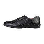 Leather Stitched Grip Lace-Up Sneaker // Black (Euro: 40)