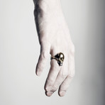Gold Mask Ring (Size 6)