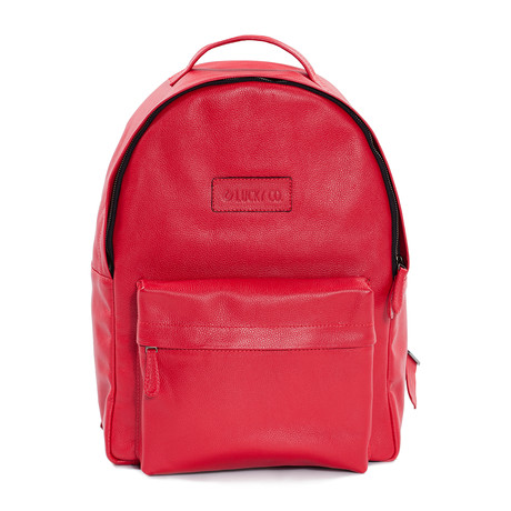 Leather Backpack // Red