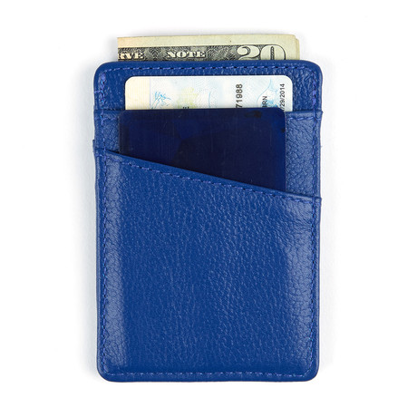 Leather Vertical Cardholder // Blue