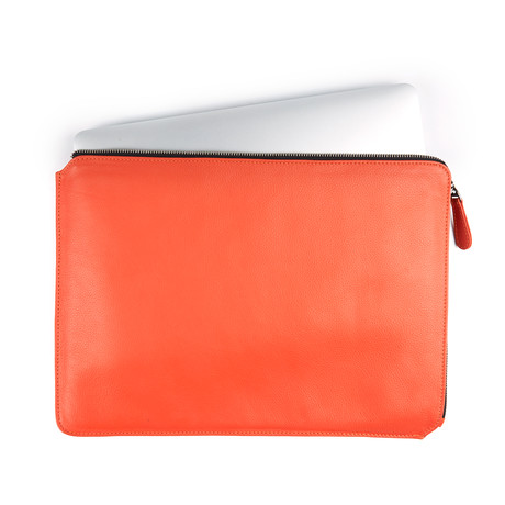 Leather Macbook 13" Case // Orange