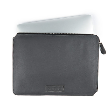 Leather Macbook 13" Case // Grey