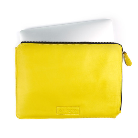 Leather Macbook 13" Case // Yellow