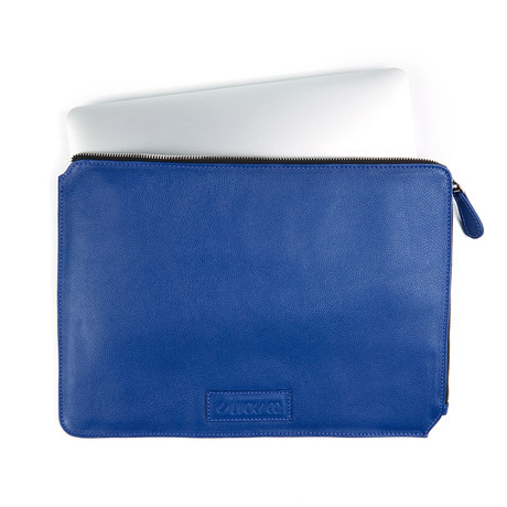 Leather Macbook 13" Case // Blue
