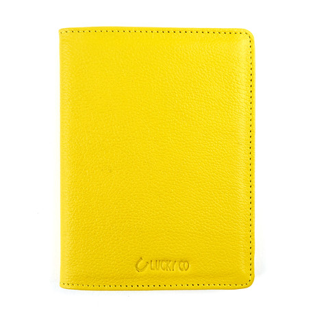 Leather Passport Holder // Yellow