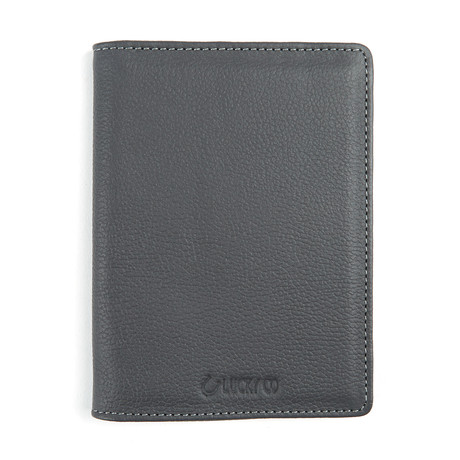 Leather Passport Holder // Grey