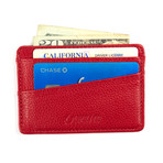 Leather Card Holder // Red