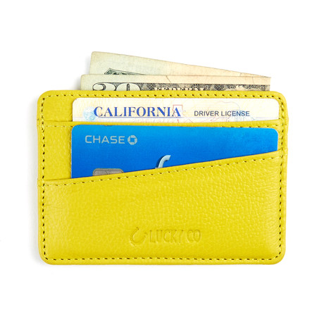 Leather Card Holder // Yellow