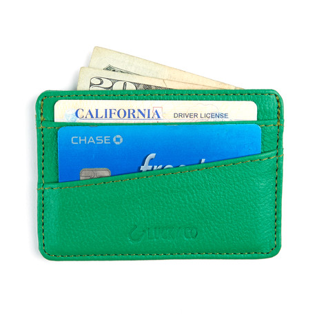 Leather Card Holder // Green