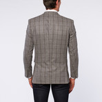 Renoir // Windowpane Wool Blend Slim Fit Blazer // Grey (US: 42S)