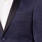 Shawl Collar Slim Fit Tuxedo Jacket // Navy Paisley (US: 36S)