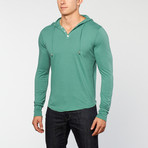 Pima Hoodie Henley // Green (2XL)