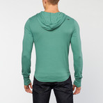 Pima Hoodie Henley // Green (2XL)