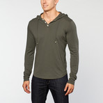 Spenglish // Pima Hoodie Henley  // Charcoal (S)