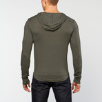 Spenglish // Pima Hoodie Henley  // Charcoal (S)