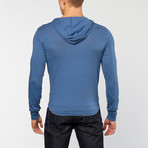 Spenglish // Pima Hoodie Henley // Azul (S)