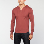 Pima Hoodie Henley // Burgundy (S)