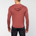 Pima Hoodie Henley // Burgundy (S)