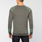 Neon Tape Brushed V-Neck // Charcoal (L)