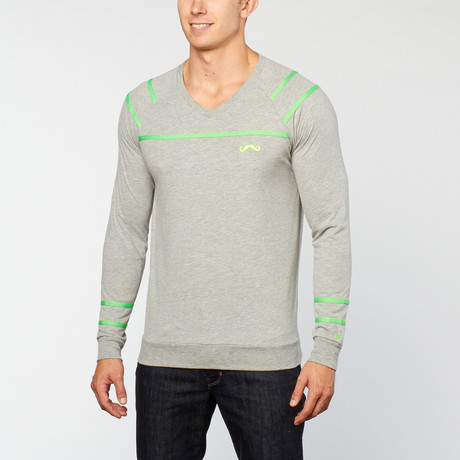 Neon Tape Brushed V-Neck // Heather (S)